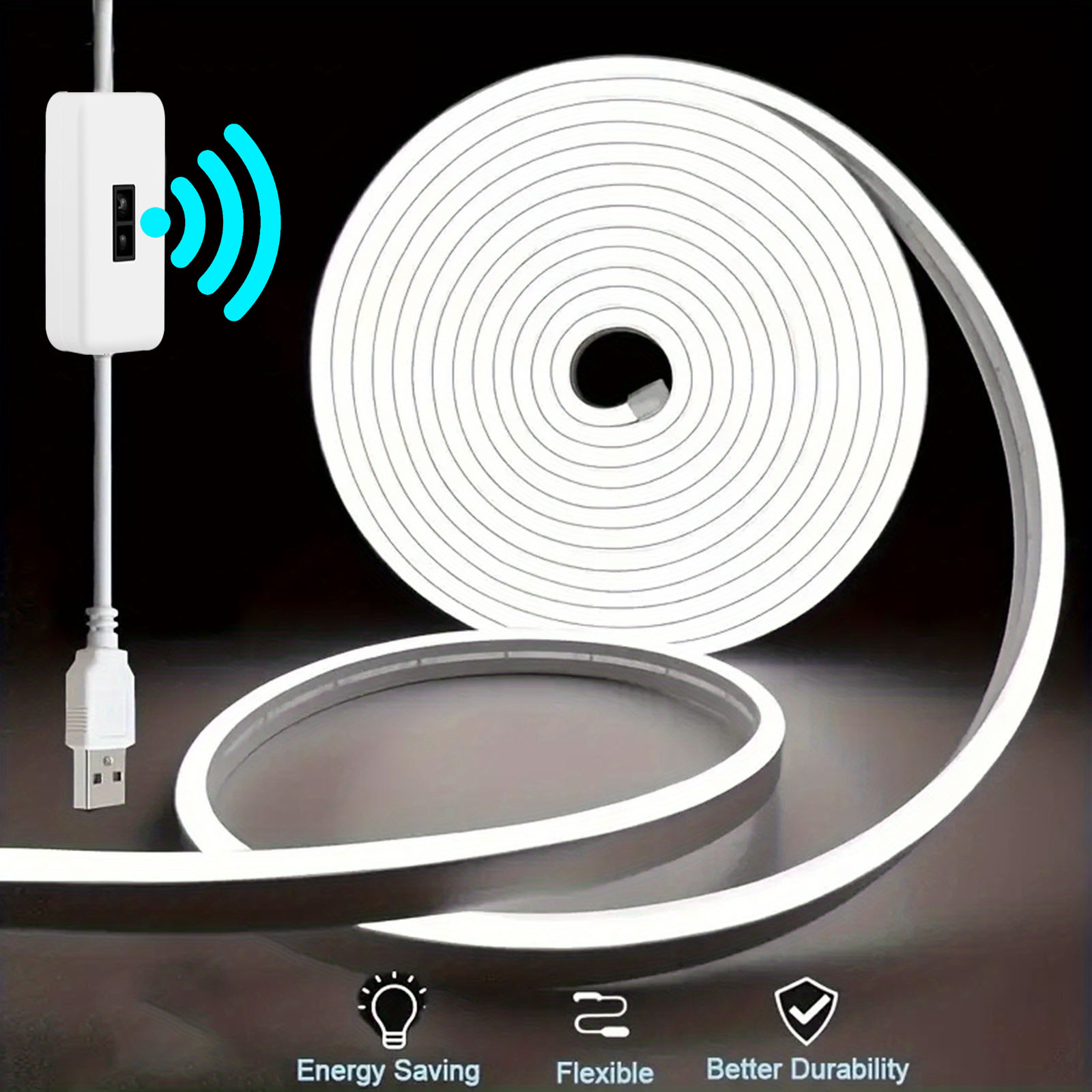 Outdoor Power Strip Weatherproof - Motion Sensor Neon LED Light Strip