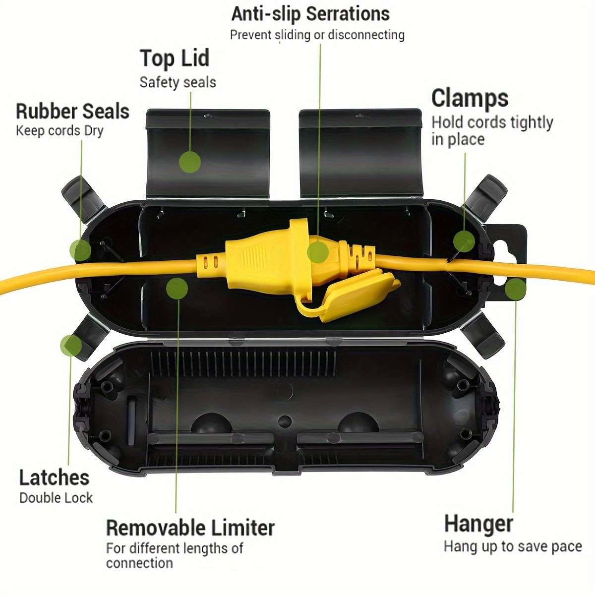 Extension Cord Plug Connection - đánh giá và giá Outdoor Power Extension