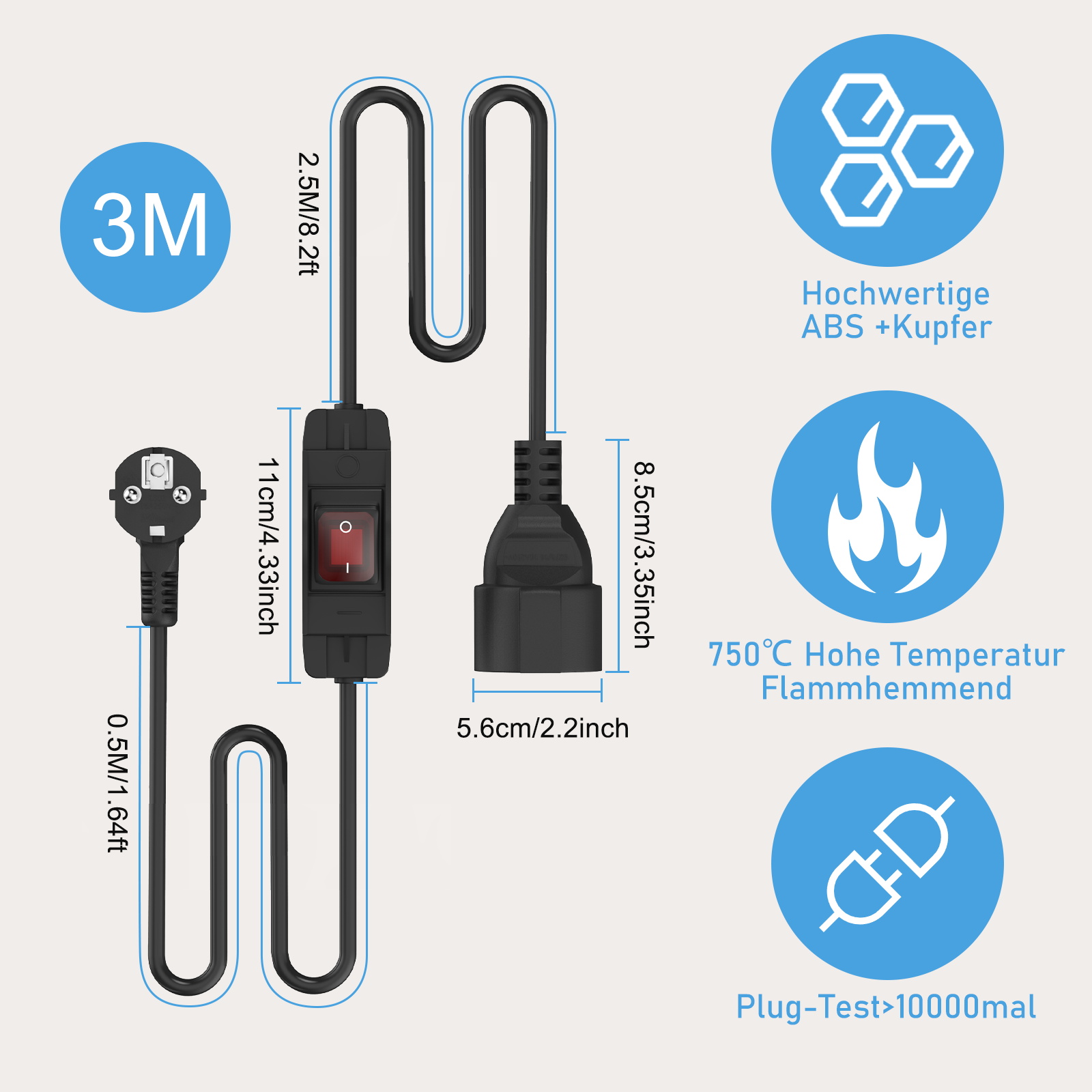 2/3/5/7/10-Meter Waterproof Ex - đánh giá và giá Outdoor Power Extension