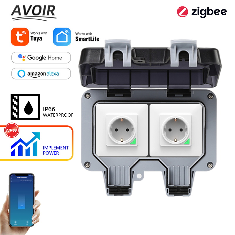Avoir Tuya Zigbee Điện Ổ Cắm I - đánh giá và giá Outdoor Power Outlet Weatherproof