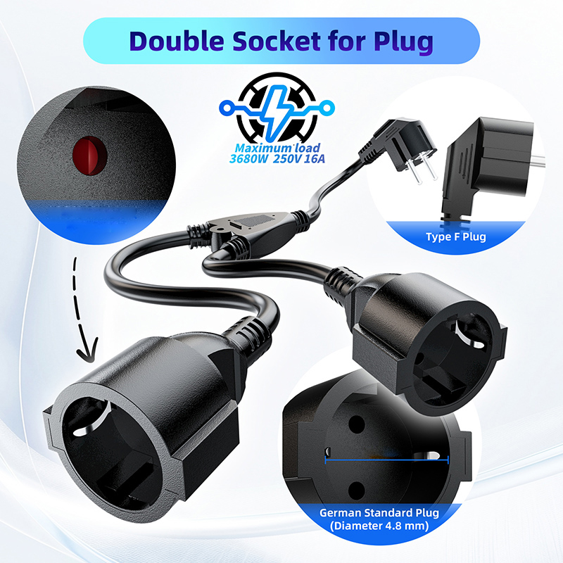 EU Power Splitter Cord 1X2 Eur - đánh giá và giá Outdoor Power Extension